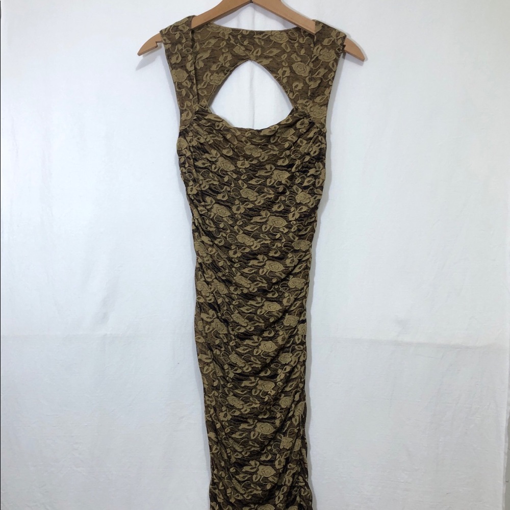 Free People Floral Rose Bodycon Ruched Dress S - Picture 2 of 4
